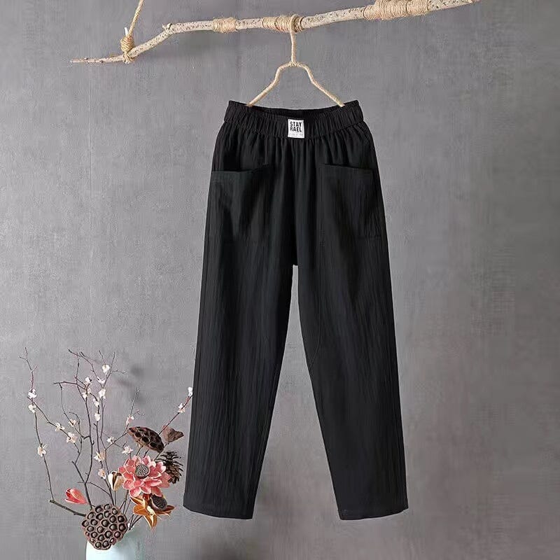 Rosie™ - Cotton Linen Trousers with Elasticated Waist