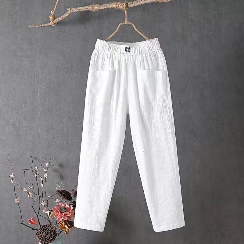 Rosie™ - Cotton Linen Trousers with Elasticated Waist