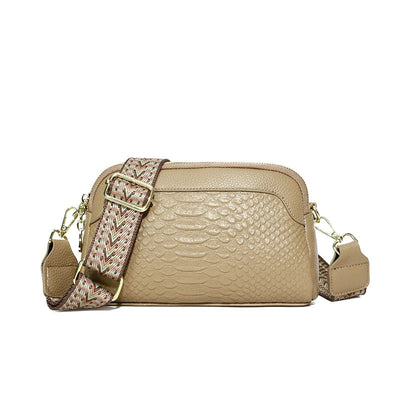 Mia™ - Crossbody Leather Bag With Alligator Pattern