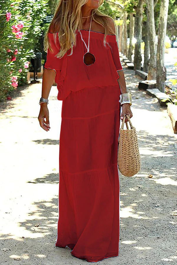 Rosie™ - Comfy Off-Shoulder Maxi Dress