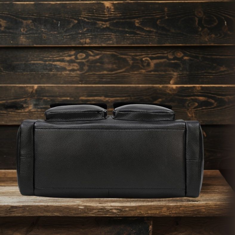 Black Leather Duffle Bag | CHARLEROI