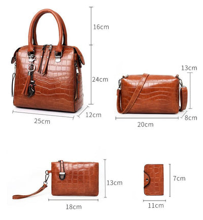 Helda™ - 4-Piece Modern Leather Bag Set