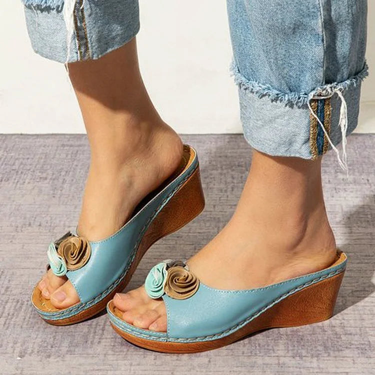 Lila™ - Orthopedic Flower Strap Leather Sandals