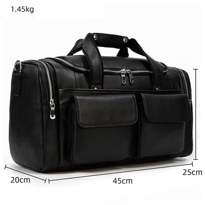 Black Leather Duffle Bag | CHARLEROI