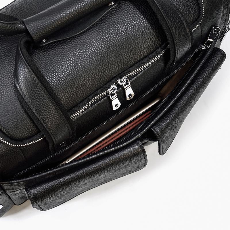 Black Leather Duffle Bag | CHARLEROI