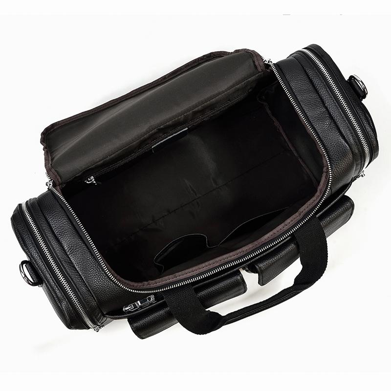 Black Leather Duffle Bag | CHARLEROI