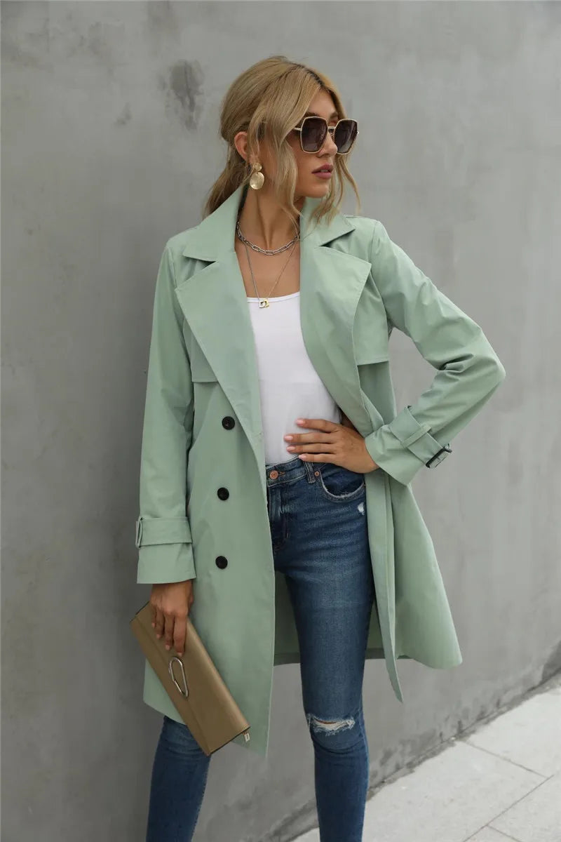 Sophia™ - Elegent Comfortable Lapel Neck Trenchcoat