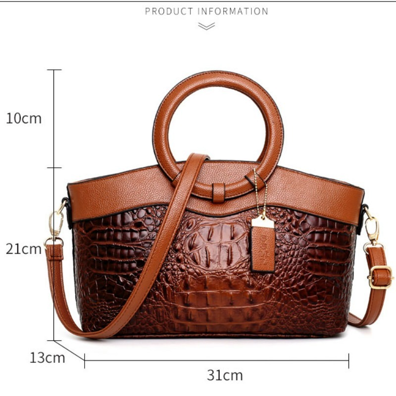 Sophia™ - Stylish Leather Croco Bag With Handmade Details