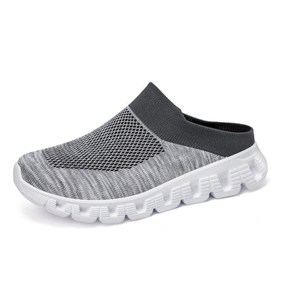 Comfortable Flying Woven Breathable Half Slipper for Men