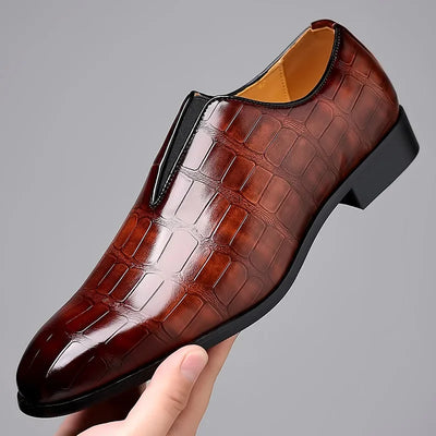 George™ - Stylish Stone Pattern Slip-on Leather Loafers