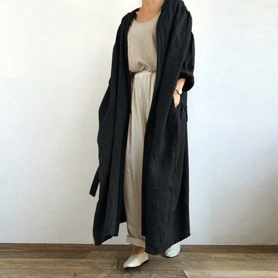 Aurora™ - Long Sleeve Open Front Cotton Linen Cardigan