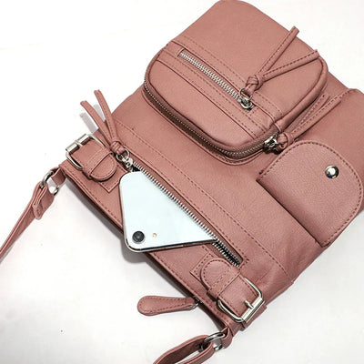 Ariana - Multiple Pockets Soft Leather Crossbody Bag