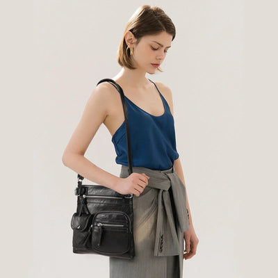 Ariana - Multiple Pockets Soft Leather Crossbody Bag