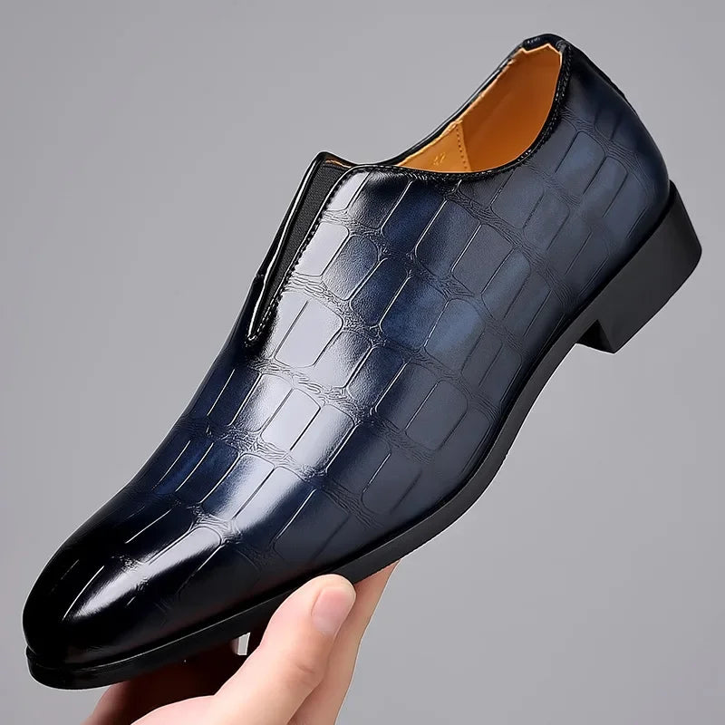 George™ - Stylish Stone Pattern Slip-on Leather Loafers