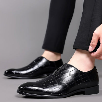 George™ - Stylish Stone Pattern Slip-on Leather Loafers