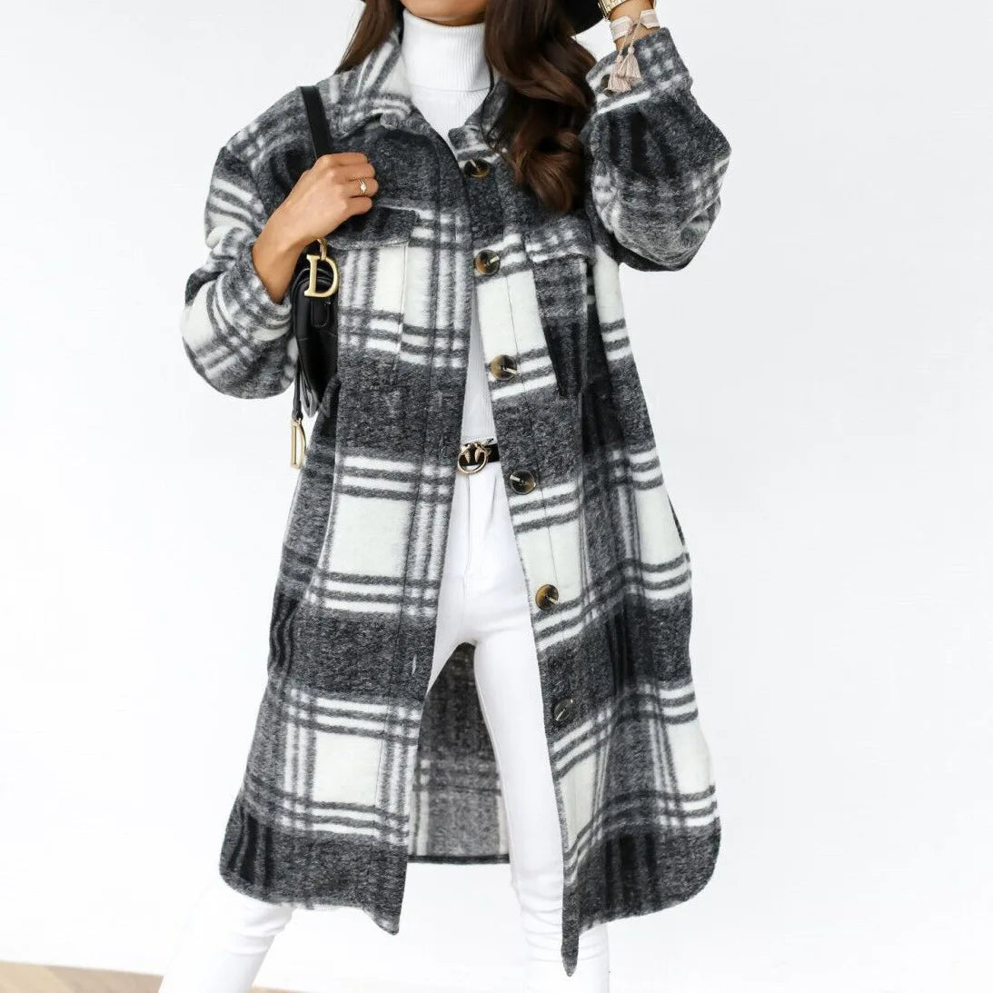 Olivia™ - Super Soft Long Plaid Coat