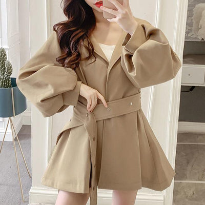 Grace™ - Comfortable Loose Sleeve Lace-up Hooded Trench Coat