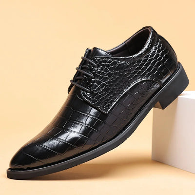 Lauren™ - Stylish Crocodile Pattern Leather Shoes