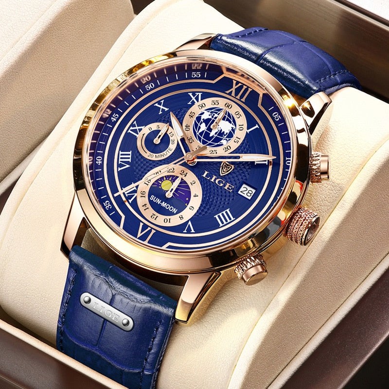 Premium Leather Band Chronograph Watch