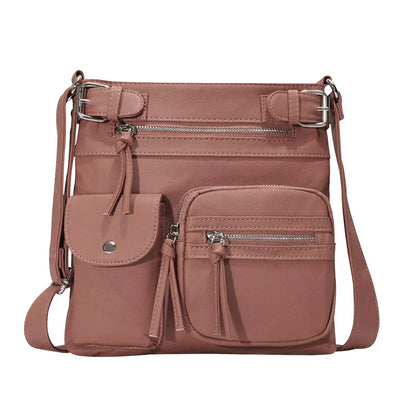 Ariana - Multiple Pockets Soft Leather Crossbody Bag