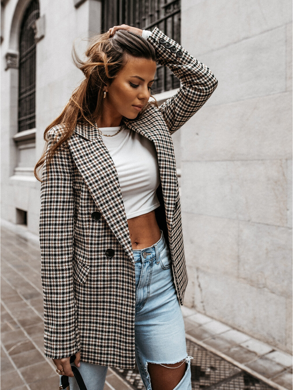 Emily™ - Stylish Checkered Blazer