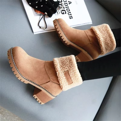 Holly™ - Stylish Fleece Leather Snow Boots