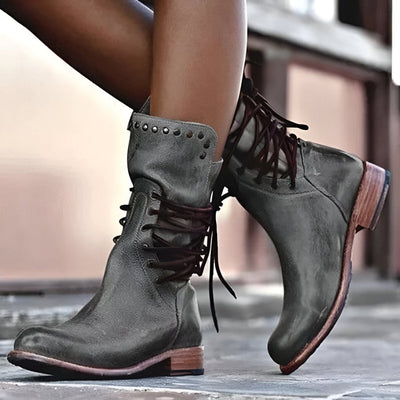 Charlotte™ - Vegan Leather Comfortable Lace Boots