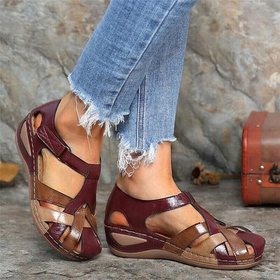 Evie™ - Adjustable Orthopedic Leather Wedge Sandals